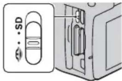 SONY Alpha DSLRA380H - Inserire una "Memory Stick PRO Duo" o una Scheduled memoria SD. - 2
