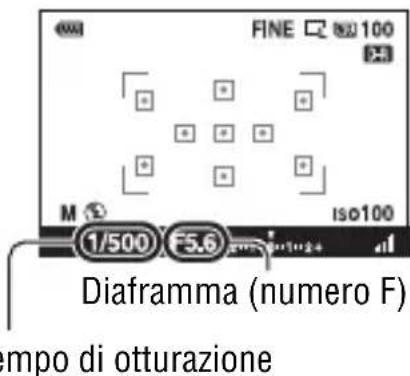 SONY Alpha DSLRA380H - Ruotare la manopola di controllo per regolare il tempo di otturazione e, nella siene premuto il tasto duotare la manopola di controllo per regolare il diaframma. - 2