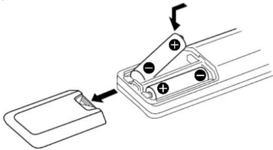 SONY SAVA10 - Inserting batteries into the remote - 1