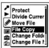 SONY ICDUX522F - Sélectionnez MENU  l'onglet  « File Copy», puis appuyez sur  /ENTER. - 1