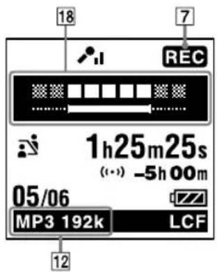 SONY ICDUX522F - Affichage en cours d'enregistrement - 1