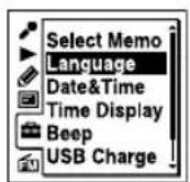 SONY ICDUX522F - Réglage de la langue à utiliser dans la fenêtre d'affichage - 2