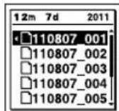 SONY ICDUX522F - Sélection d'une date d'enregistrement à partir du calendrier et lecture - 4