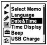 SONY ICDUX522F - Sélectionnez « Date&amp;Time » dans le menu. - 2