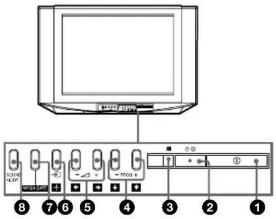 SONY Trinitron KVDZ29M81 - ■ Touches du téléviseur et télécommande - 1