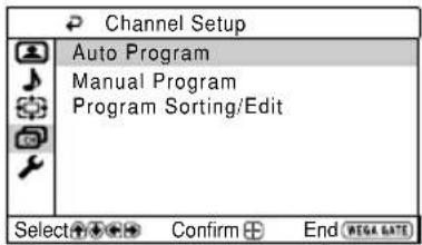 SONY Trinitron KVDZ29M81 - ■ "Channel Setup" setting - 1
