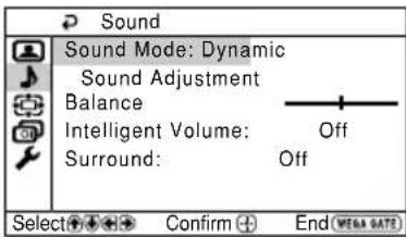 SONY Trinitron KVDZ29M81 - ■ "Sound" setting - 1