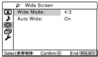 SONY Trinitron KVDZ29M81 - ■ "Wide Screen" setting - 1