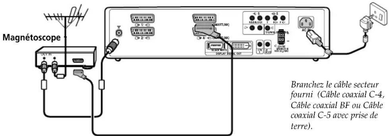 SONY KE42MR1E - Branchement de l'antenne et du magnétoscope - 3