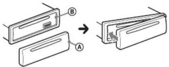 SONY CDXGT474UM - Het voorpaneel bevestigen - 1