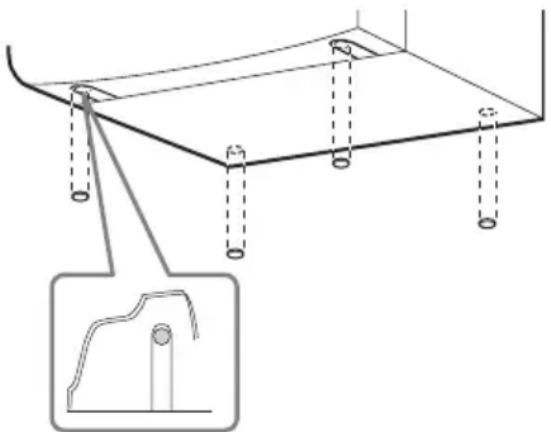 SONY MHCRG551S - Colocacion de las    almohadillas de los altavoces    delanteros - 1