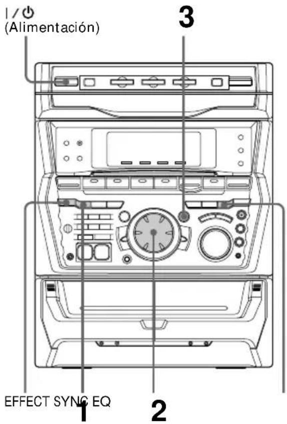 SONY MHCR880 - Selección del efecto del menu de música - 1