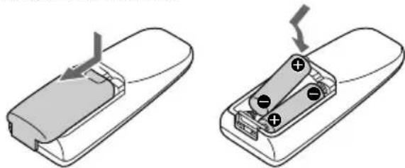 SONY MHCR880 - Mise en place des deux piles de format AA (R6) dans la télécommande - 1