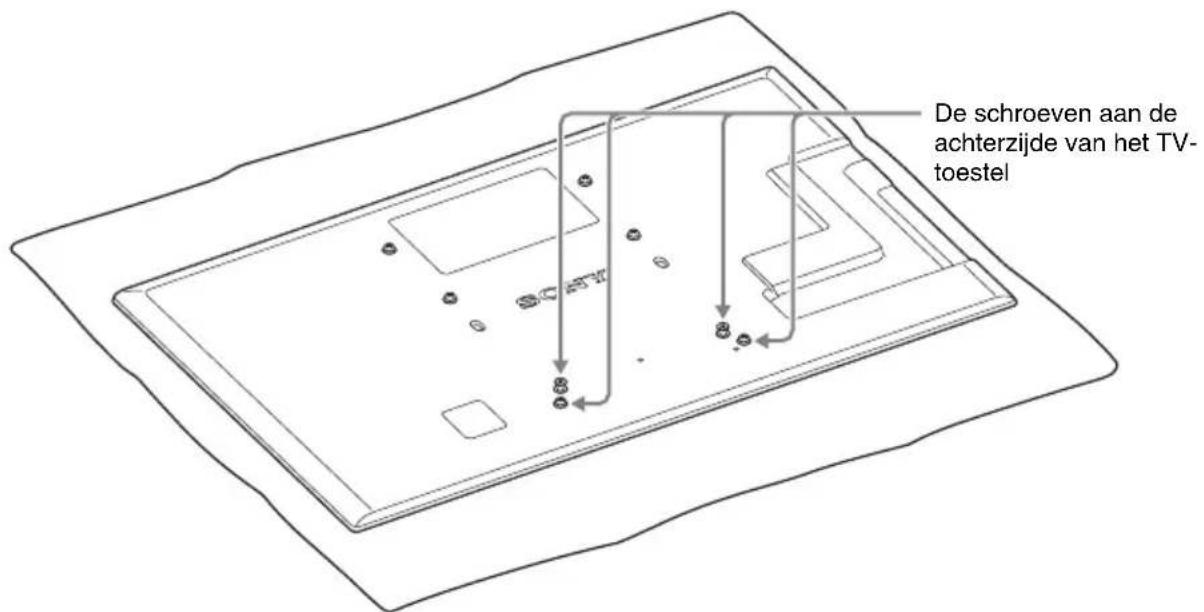 SONY WSCT550B46 - Verwijder de schroeven uit de achterzijde van het TV-toestel, voorbereid in "Voorbereidingen voor het TV-toestel". (4 schroeven) - 1