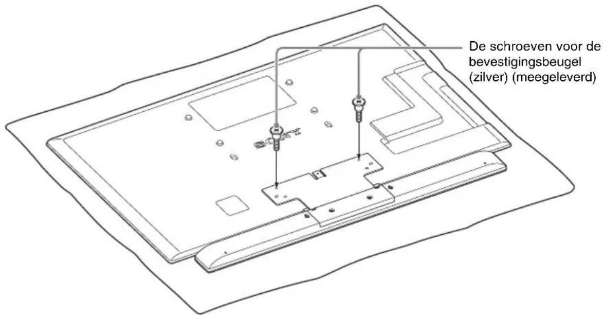 SONY WSCT550B46 - Monteer de luidspreker voorbereid in "Voorbereidingen voor de luidspreker" aan de achterzijde van het TV-toestel en zet vast met de schroeven voor de bevestigingsbeugel (Zilver) (meegeleverd). - 1