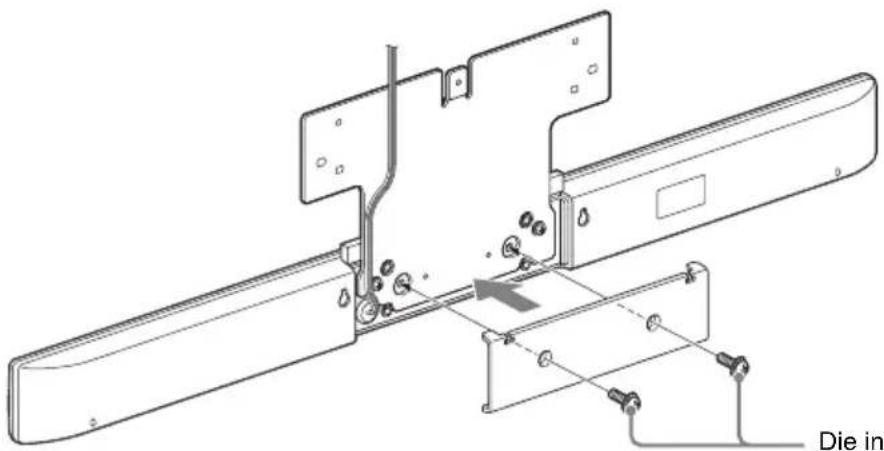 SONY WSCT550B46 - Montieren Sie die Lautsprecherabdeckung an der Rückseite des Lautsprechers mit der Montagehalterung mit den Schrauben, die Sie in Schritt 1 entfernt haben. - 1