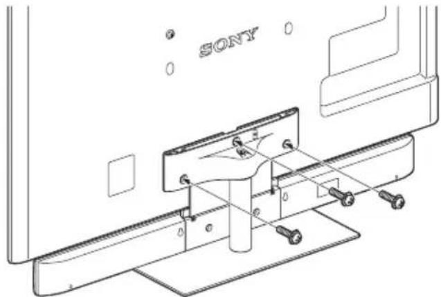 SONY WSCT550B46 - Sichern Sie das Fernsehgerät am Fernsehständer mit den Schrauben B (M5 × 20 mm schwarz) (mitgeliefert). - 1