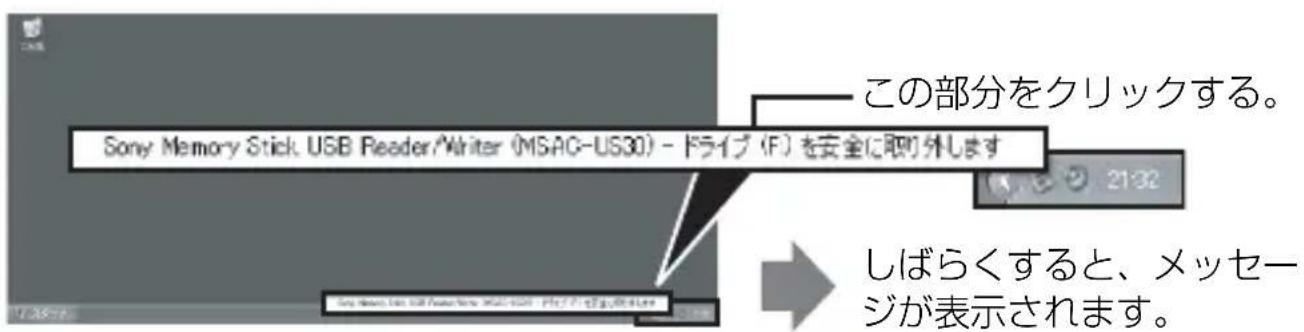 SONY MSACUS30 - 2「Sony Memory Stick USB Reader/Writer（MSAC-US30）一ド现代农业》を安全に取る外します」をクリックする。 - 1