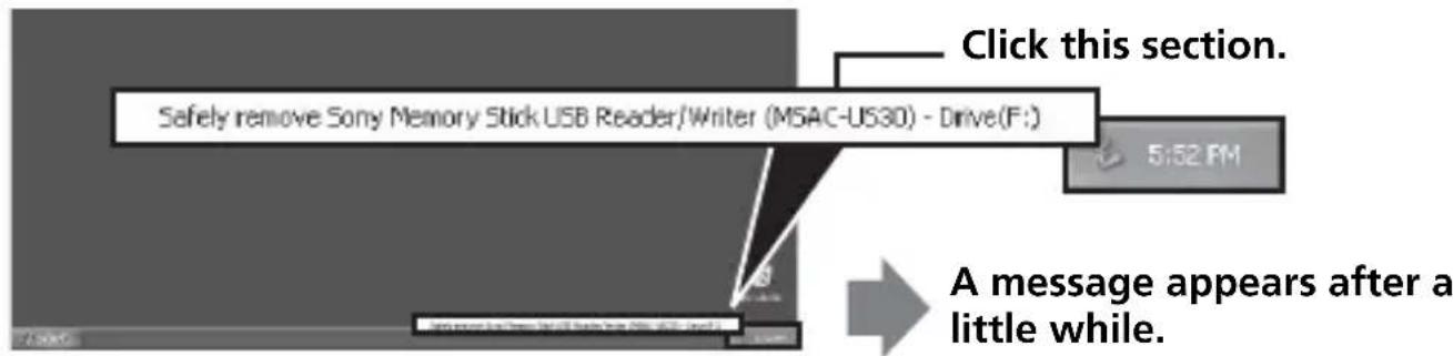SONY MSACUS30 - Disconnecting the unit from your computer - 2