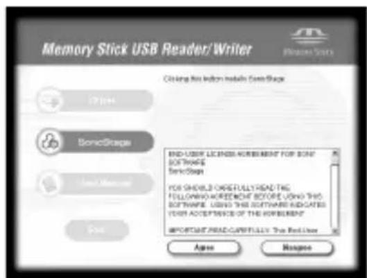 SONY MSACUS30 - Carefully read the License Agreement, and then click the [Agree] button. - 1