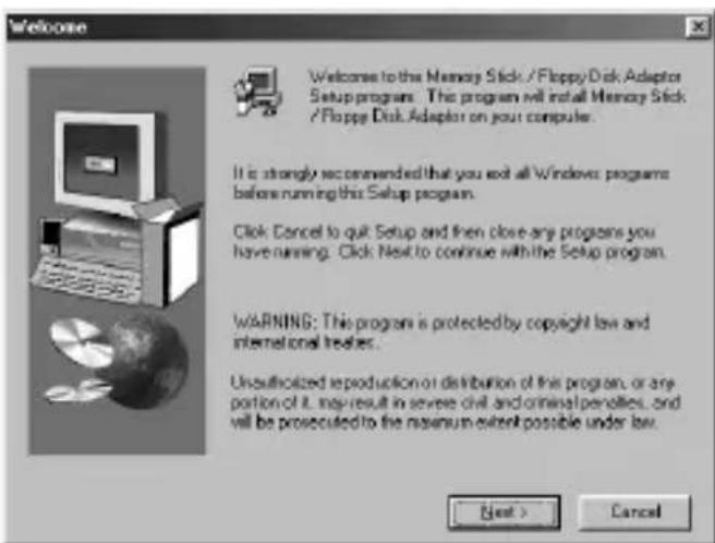 SONY MSACFD1B - That starts up the installation program. - 1