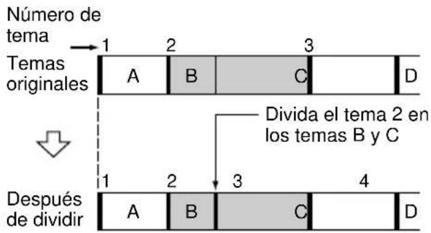 SONY DHCNX5MD - División de temas grabados — Función de división - 1