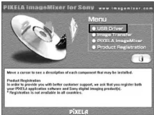 SONY MSACUS2 - Cliquez sur "USB driver" sur l'écran. - 1
