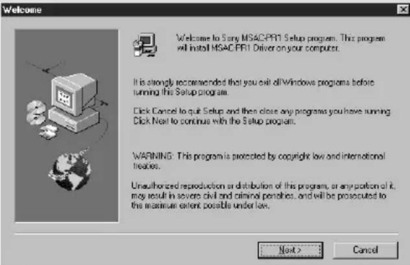 SONY MSACPR1 - Installation du pilote - 3