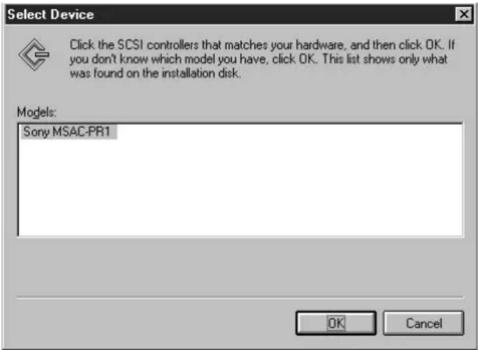 SONY MSACPR1 - Sélection du périphérique (Windows NT 4.0 uniquely) - 1