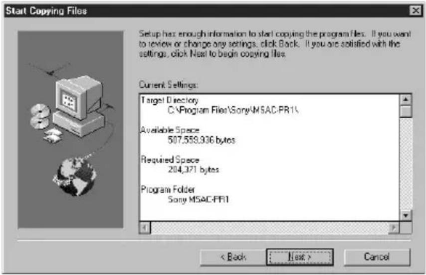 SONY MSACPR1 - Click the "Next" button. - 5