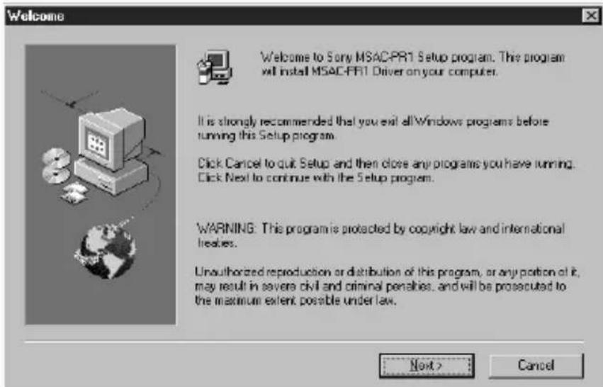 SONY MSACPR1 - Select language and click "Next." - 1