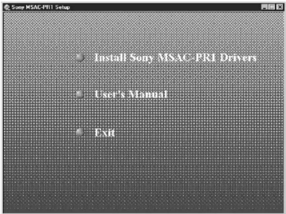 SONY MSACPR1 - Installation du pilote - 1