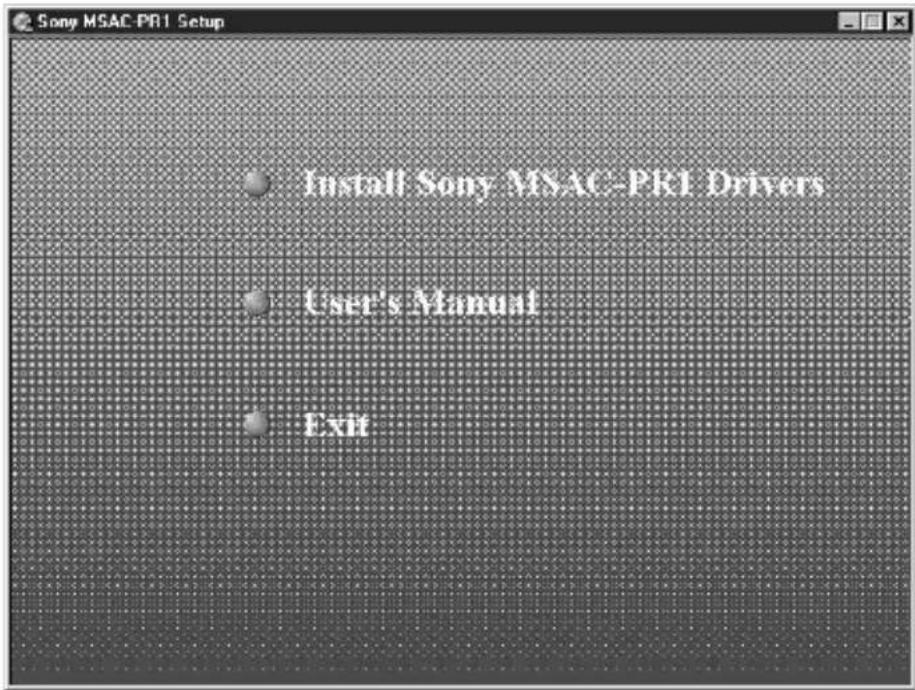 SONY MSACPR1 - Installing the Driver - 1