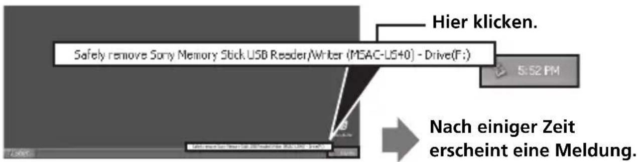SONY MSACUS40 - Abtrennen des Geräts vom Computer - 2