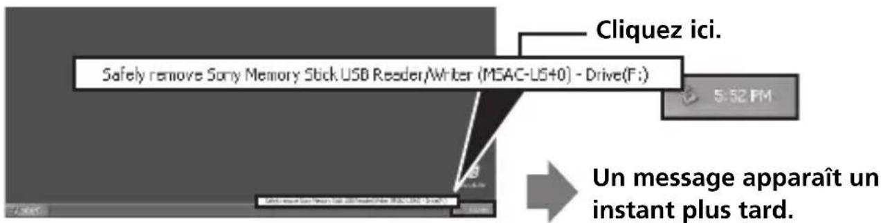 SONY MSACUS40 - Débranchement de l'appareil de l'ordinateur - 2
