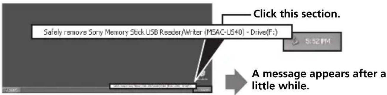 SONY MSACUS40 - Disconnecting the unit from your computer - 2