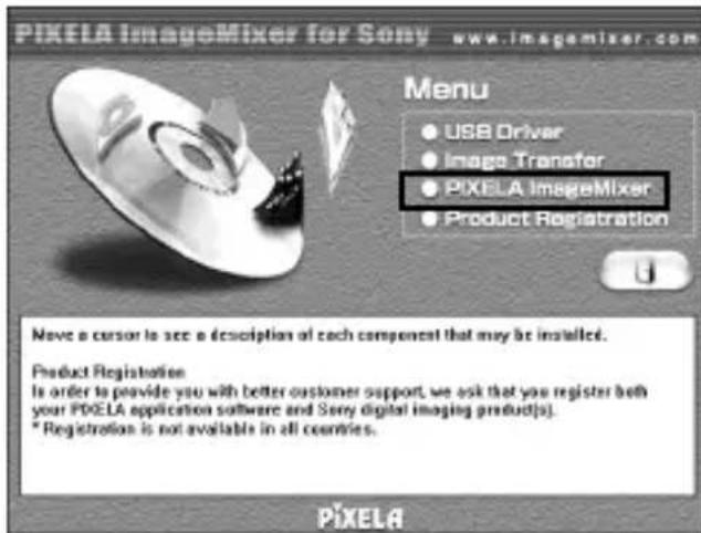 SONY MSACUS7 - Click "PIXELA ImageMixer" on the screen. - 1