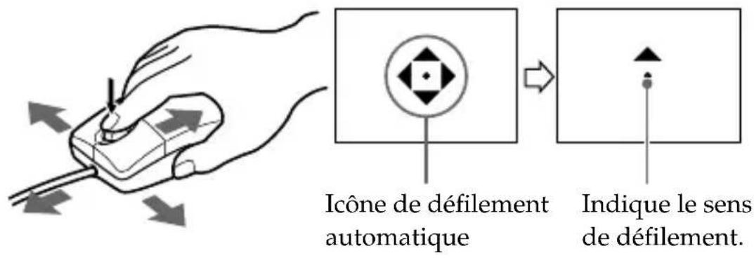 SONY MSACUS7 - Lorsque l'icône s'affiche, déplacez cet appareil dans le sens de défilement souhaité. - 1