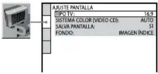 SONY DHCAZ33D - Ajuste de la pantalla del televisor —“AJUSTEPANTALLA” - 1