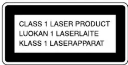 CLASS 1 LASER PRODUCT LUOKAN 1 LASERLAITE KLASS 1 LASERAPPARAT