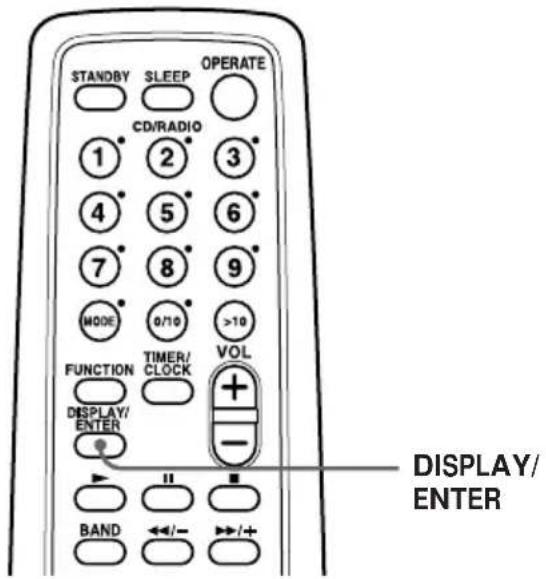 STANDBY SLEEP OPERATE CD/RADIO 1 2 3 4 5 6 7 8 9 MODE 0/10 >10 FUNCTION TIMER/ CLOCK VOL DISPLAY/ ENTER + - BAND ←/− →/+ DISPLAY/ ENTER