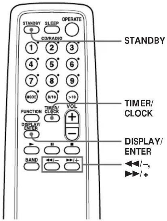 STANDBY SLEEP OPERATE CD/RADIO 1 2 3 4 5 6 7 8 9 MODE 0/10 >10 FUNCTION TIMER/ CLOCK VOL DISPLAY/ ENTER BAND ←/− →/+