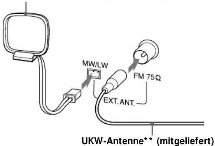 MW/LW FM 75Ω EXT. ANT. UKW-Antenne** (mitgeliefert)