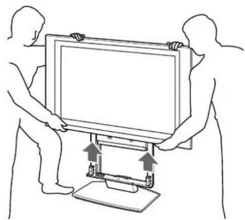 SONY SUPF3L - Rimuovere il televisore dal supporto da tavolo. - 2