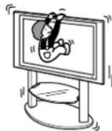 SONY SUPF3M - Do not lean on or hang from the TV with the TV installed on the Floating Stand. - 1