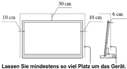 SONY SUB551S - Lassen Sie um das Fernsehgerät ausreichend Platz frei, um eine ausreichende Luftzirkulation zu gewährleisten. - 1