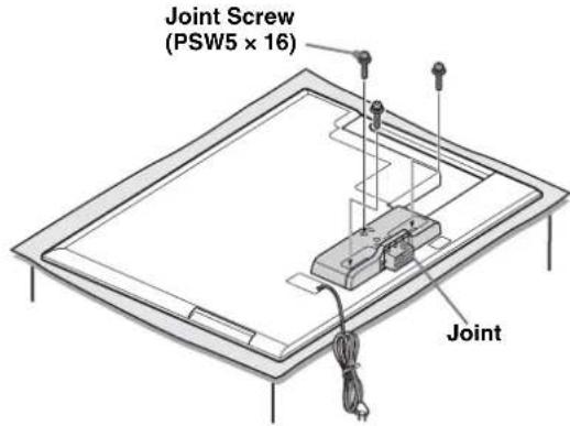 SONY SUB551S - Attach the supplied Joint to the rear of the TV with the three screws (PSW5 × 16) (supplied). - 1