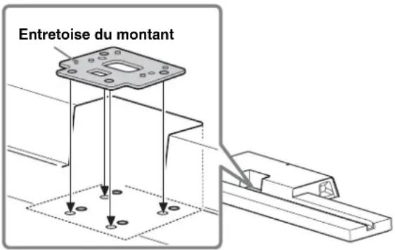 SONY SUB551S - Placez l'entretoise du montant sur le support TV. - 1