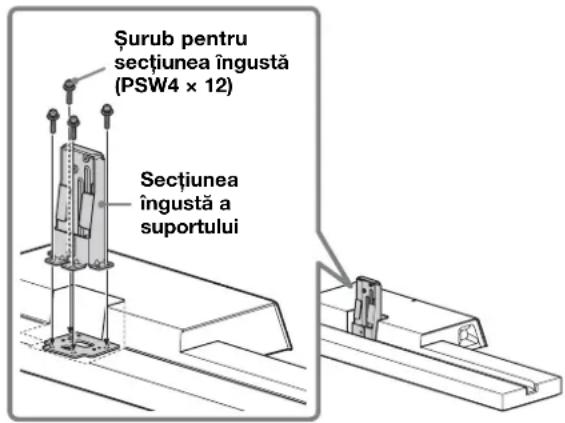 SONY SUB551S - Poziționați dispozitivul de spațiere pentru secțiunea îngustă pe suportul televizorului. - 2