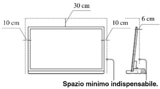 SONY SUB551S - Lasciare uno spazio adeguato intorno al televisore per garantire una circolazione dell'aria appropriata. - 1